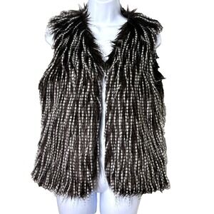 Shaggy Boho Vest OS (Fits M) Lined Indie Penny Lane Chic Retro Indie 70s Cozy
